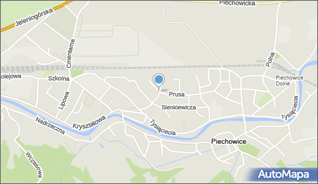 Piechowice powiat karkonoski, Szymborskiej Wisławy, mapa Piechowice powiat karkonoski