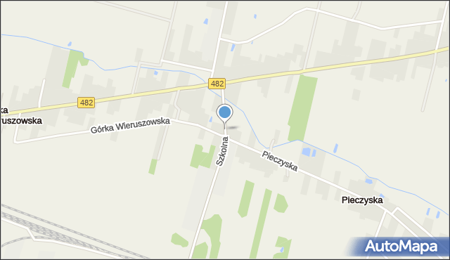 Pieczyska gmina Wieruszów, Szkolna, mapa Pieczyska gmina Wieruszów