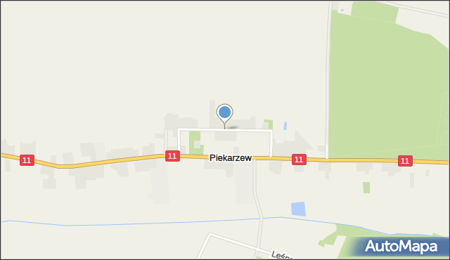 Piekarzew, Szklana, mapa Piekarzew