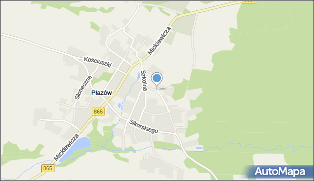 Płazów, Szkolna, mapa Płazów