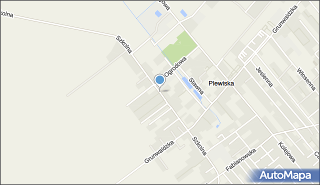 Plewiska gmina Komorniki, Szkolna, mapa Plewiska gmina Komorniki