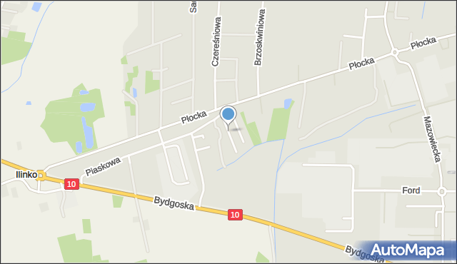 Płońsk, Szczęśliwa, mapa Płońsk