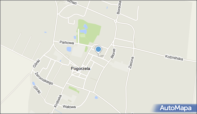 Pogorzela powiat gostyński, Szpitalna, mapa Pogorzela powiat gostyński