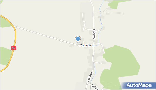 Ponięcice, Szkolna, mapa Ponięcice