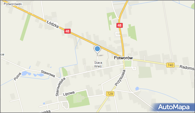 Potworów powiat przysuski, Szeroka, mapa Potworów powiat przysuski