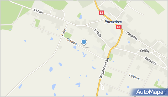 Pozezdrze, Szkolna, mapa Pozezdrze