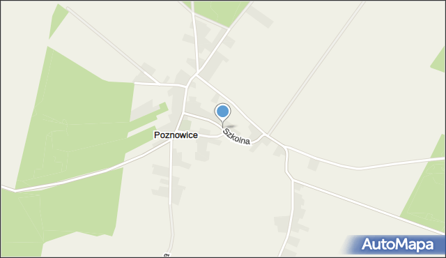 Poznowice, Szkolna, mapa Poznowice