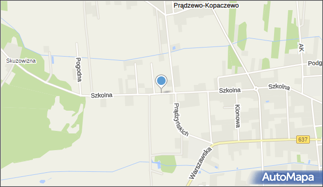 Prądzewo-Kopaczewo, Szkolna, mapa Prądzewo-Kopaczewo