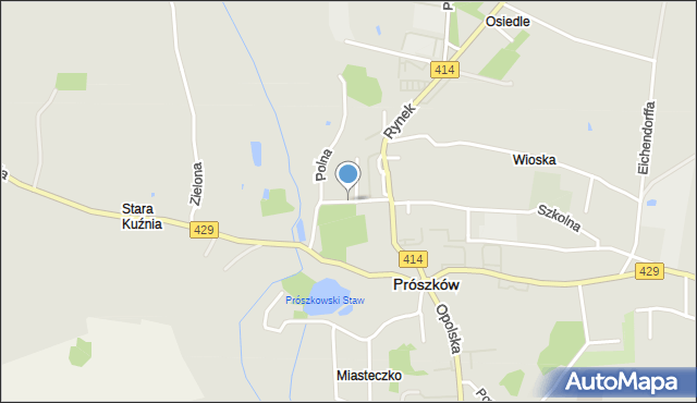 Prószków, Szpitalna, mapa Prószków