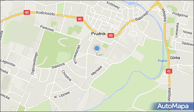 Prudnik, Szkolna, mapa Prudnik