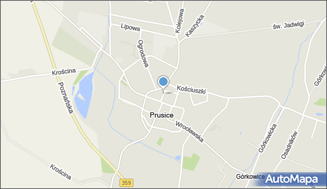 Prusice powiat trzebnicki, Szkolna, mapa Prusice powiat trzebnicki