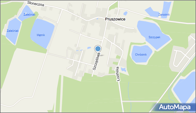 Pruszowice, Szczęśliwa, mapa Pruszowice