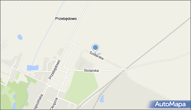 Przebędowo gmina Murowana Goślina, Szklarska, mapa Przebędowo gmina Murowana Goślina