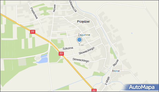 Przędzel, Szkolna, mapa Przędzel