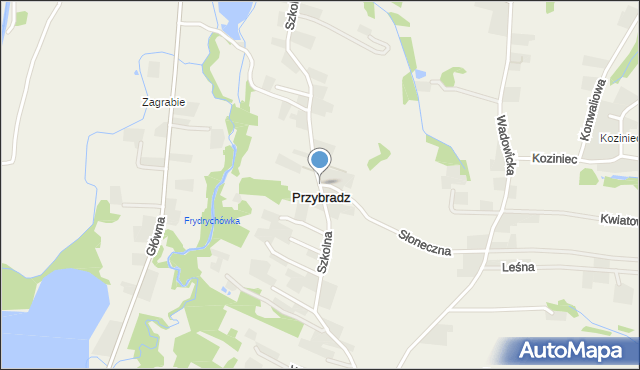 Przybradz, Szkolna, mapa Przybradz