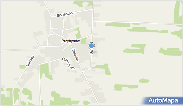 Przybynów, Szkolna, mapa Przybynów