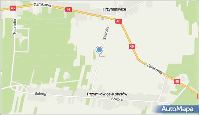Przymiłowice, Szeroka, mapa Przymiłowice