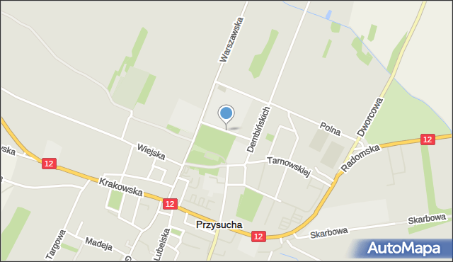 Przysucha, Szkolna, mapa Przysucha