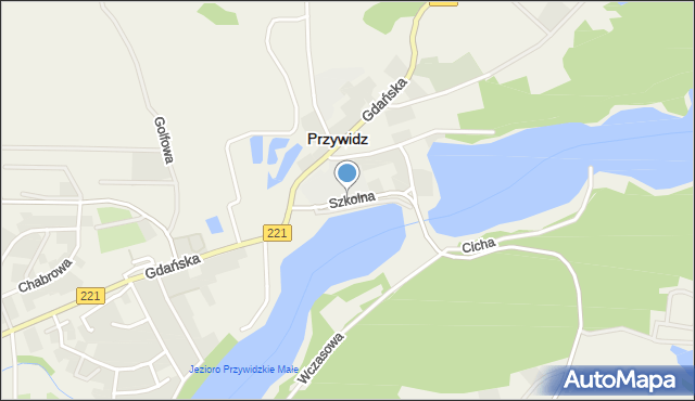 Przywidz powiat gdański, Szkolna, mapa Przywidz powiat gdański