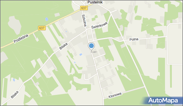 Pustelnik gmina Stanisławów, Szkolna, mapa Pustelnik gmina Stanisławów