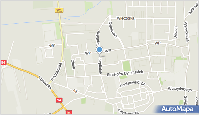 Pyskowice powiat gliwicki, Szpitalna, mapa Pyskowice powiat gliwicki