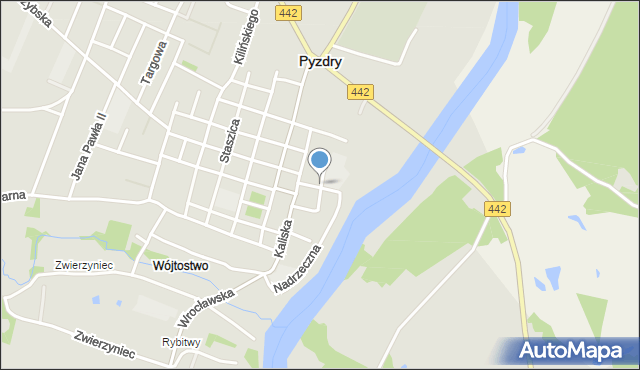 Pyzdry, Szkolna, mapa Pyzdry