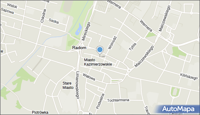 Radom, Szwarlikowska, mapa Radomia