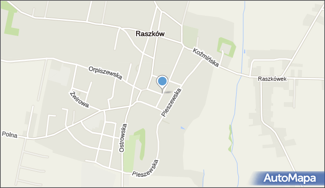 Raszków powiat ostrowski, Szkolna, mapa Raszków powiat ostrowski