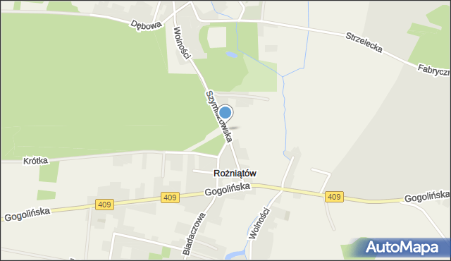 Rożniątów, Szymiszowska, mapa Rożniątów