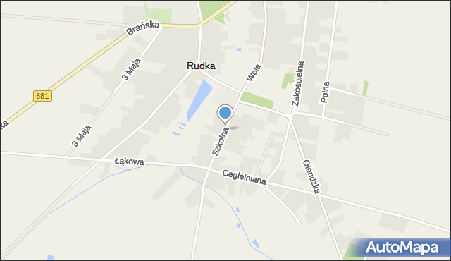 Rudka powiat bielski, Szkolna, mapa Rudka powiat bielski