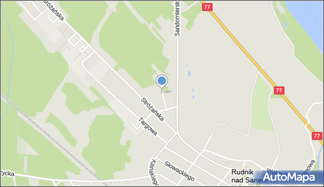 Rudnik nad Sanem, Szpitalna, mapa Rudnik nad Sanem