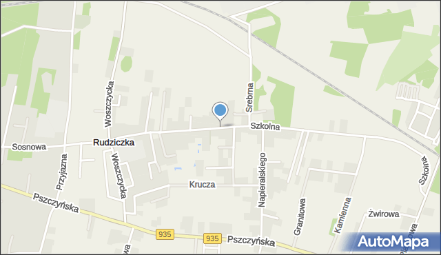 Rudziczka gmina Suszec, Szkolna, mapa Rudziczka gmina Suszec