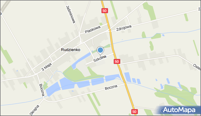 Rudzienko gmina Kołbiel, Szkolna, mapa Rudzienko gmina Kołbiel