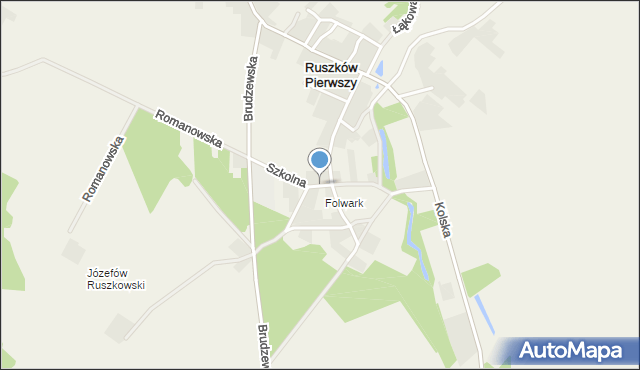 Ruszków Pierwszy, Szkolna, mapa Ruszków Pierwszy