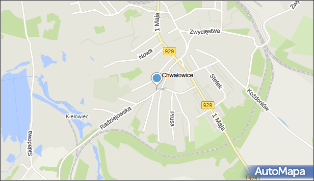 Rybnik, Szulika Józefa, mapa Rybnika