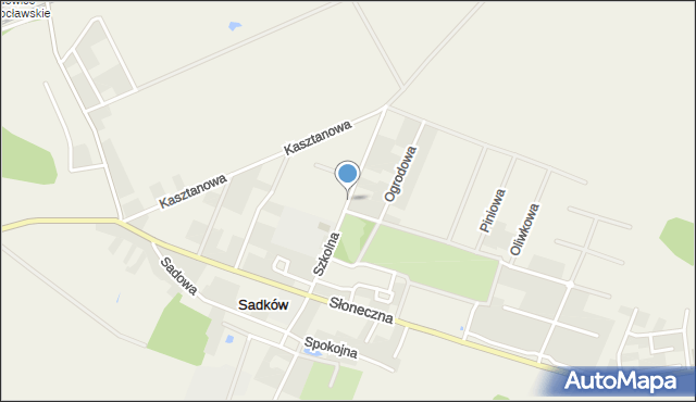 Sadków gmina Kąty Wrocławskie, Szkolna, mapa Sadków gmina Kąty Wrocławskie