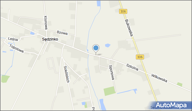 Sędzinko, Szkolna, mapa Sędzinko