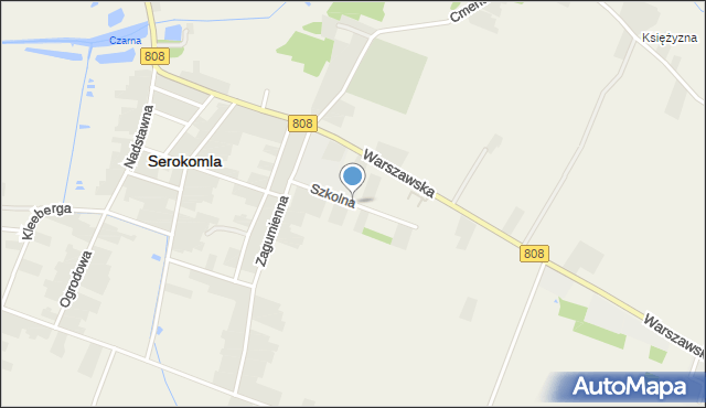 Serokomla, Szkolna, mapa Serokomla