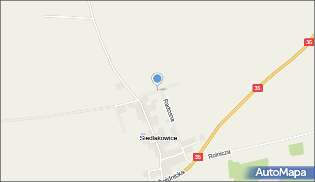 Siedlakowice, Szczęśliwa, mapa Siedlakowice