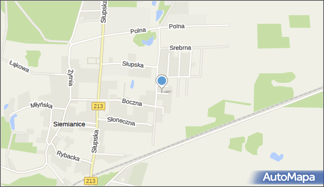 Siemianice gmina Redzikowo, Szmaragdowa, mapa Siemianice gmina Redzikowo