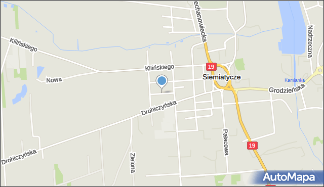 Siemiatycze, Szarych Szeregów, mapa Siemiatycze