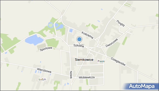 Siemkowice, Szkolna, mapa Siemkowice