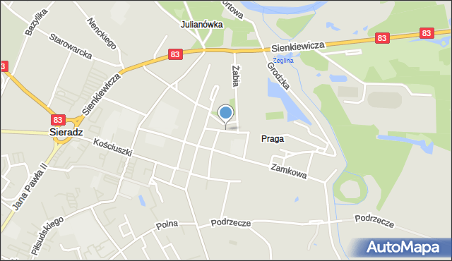 Sieradz, Szewska, mapa Sieradz