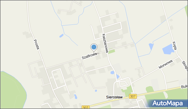 Sierosław gmina Tarnowo Podgórne, Szafirowa, mapa Sierosław gmina Tarnowo Podgórne