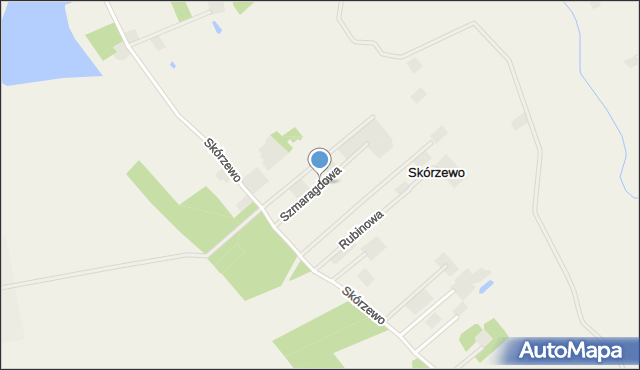 Skórzewo gmina Szubin, Szmaragdowa, mapa Skórzewo gmina Szubin