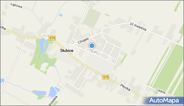 Słubice powiat płocki, Szkolna, mapa Słubice powiat płocki