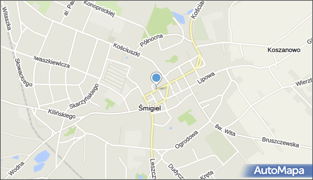 Śmigiel, Szkolna, mapa Śmigiel