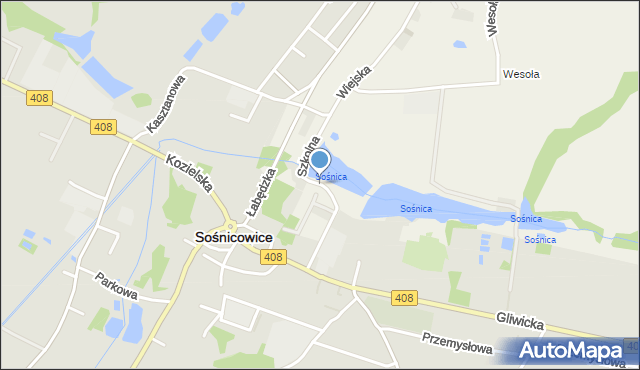 Sośnicowice, Szkolna, mapa Sośnicowice