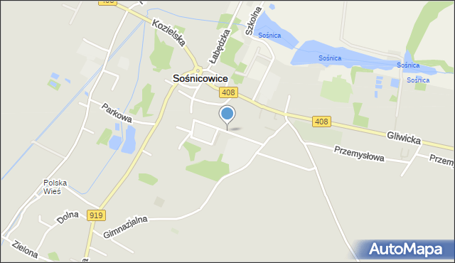 Sośnicowice, Szprynek, mapa Sośnicowice