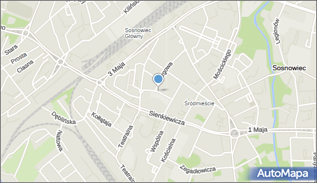 Sosnowiec, Szklarniana, mapa Sosnowca